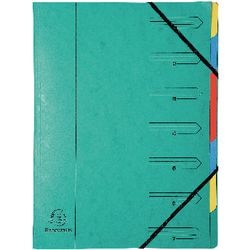 Exacompta sorteermap met vaste rug en elastosluiting - 7 indelingen - groen - 54073e
