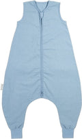 Meyco baby studio collection linnen slaapoverall jumper - jeans blue - 80cm - 0.5 tog