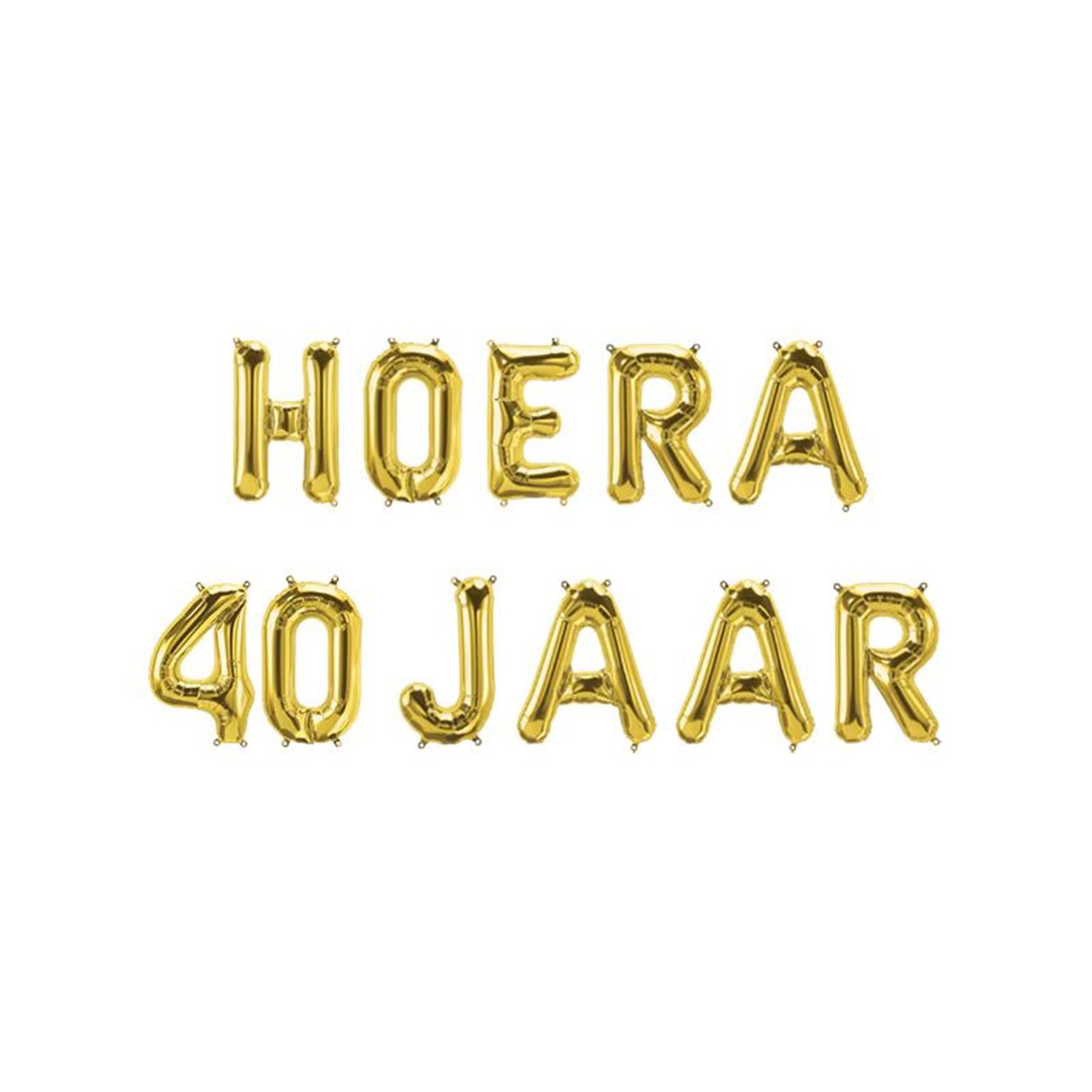 Paperdreams folie ballon slinger - hoera 40 jaar