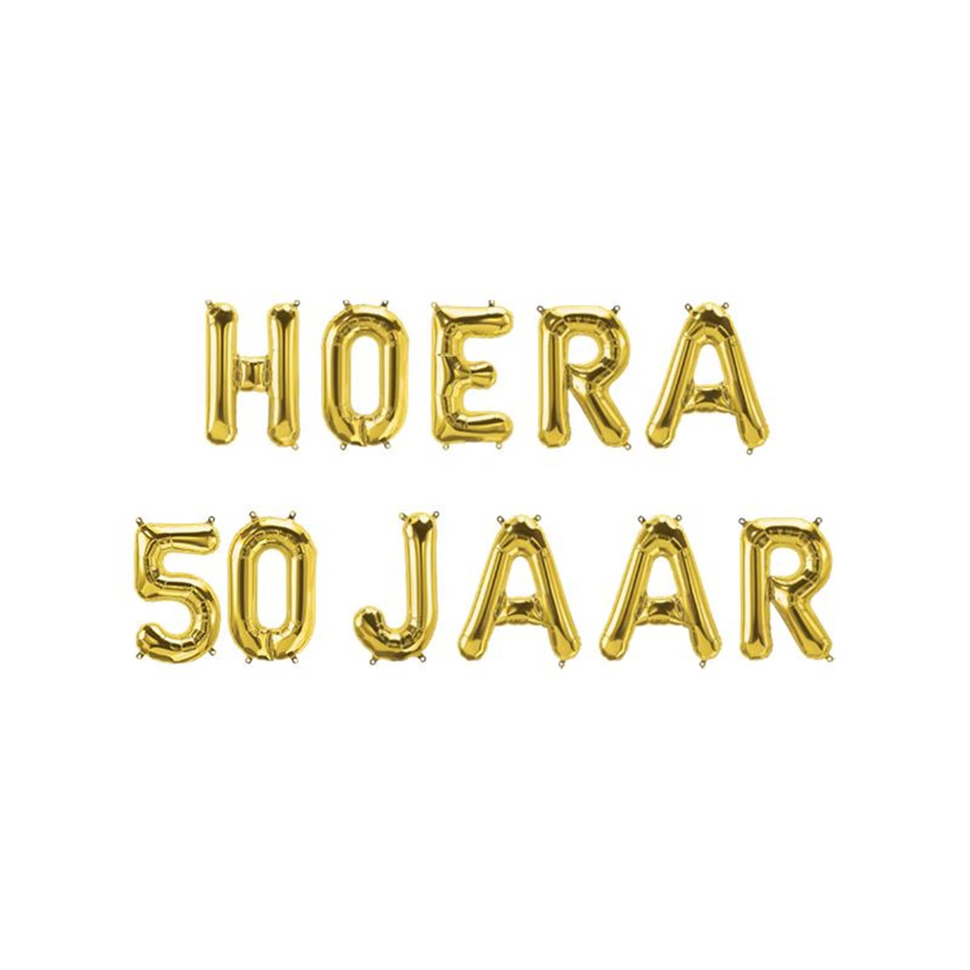 Paperdreams folie ballon slinger - hoera 50 jaar