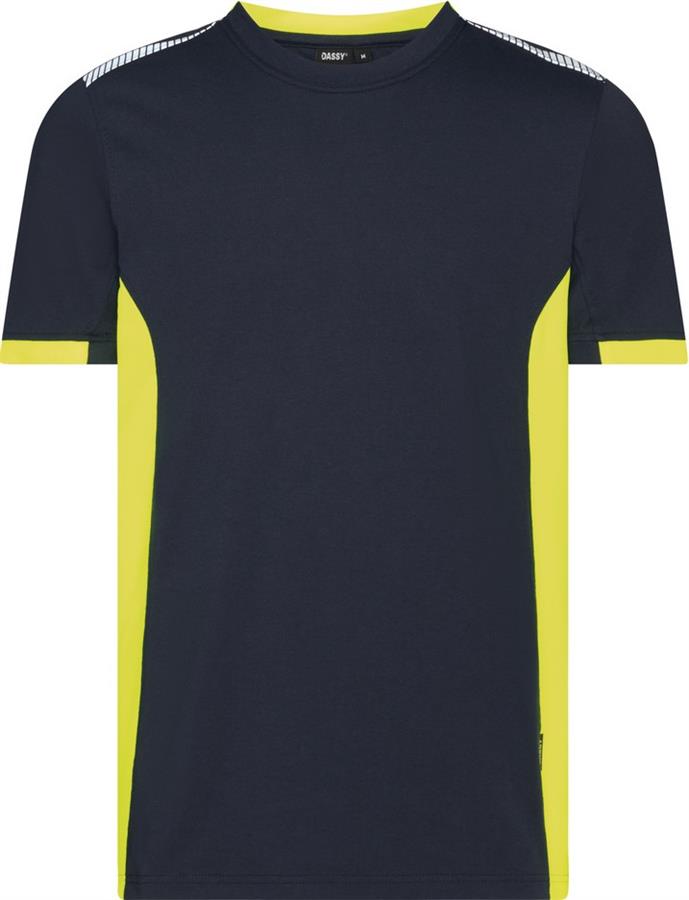 Dassy t-shirt tampico nachtblauw fluogeel xl