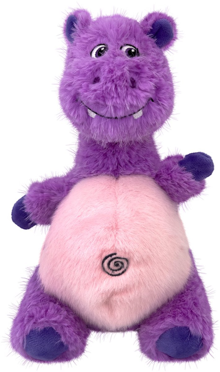 Kong knots belly hippo - knuffel - paars pink m l m