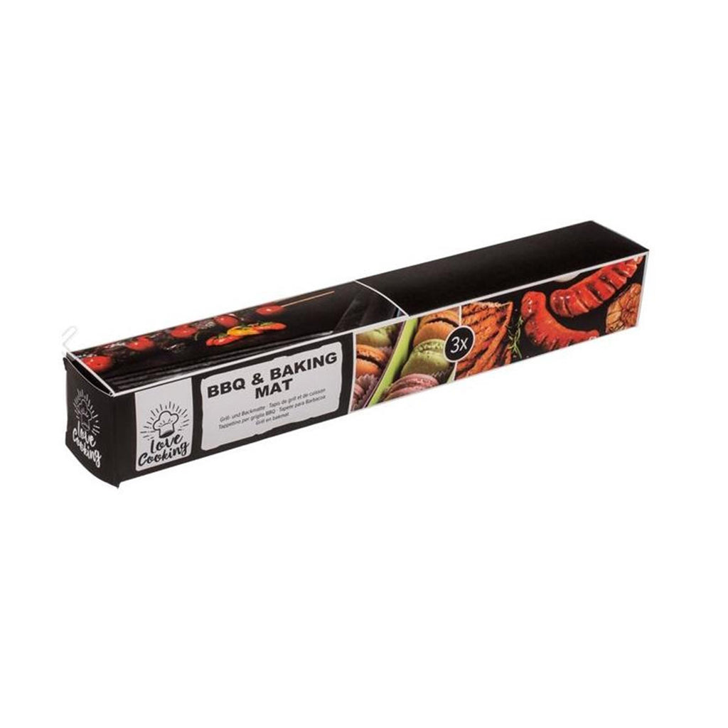 Ootb barbecue grill en bakmat set van 3 stuks 40x33cm