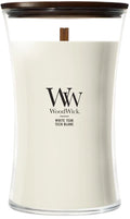Woodwick hourglass large geurkaars - white teak - 130 branduren