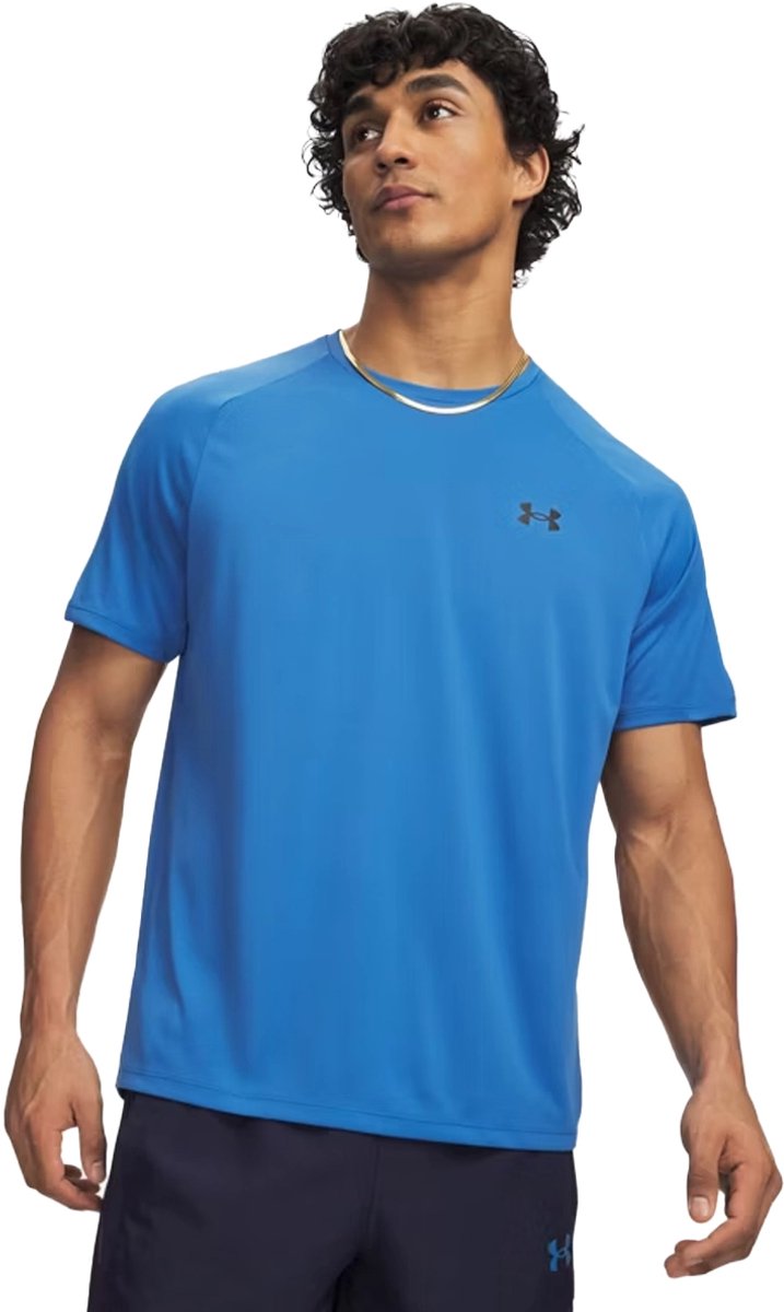 Under armour ua tech 2.0 ss tee-blu heren sportshirt - aegean blauw - zwart xxl