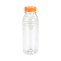 Fles transparant pet 330 cc + oranje dop (175 stuks)