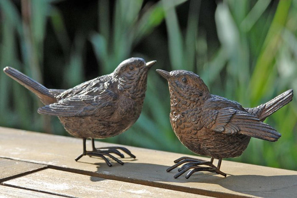 Boltze home beeldje vogel spatz h6cm kunsthars bruin