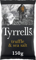 Tyrrells black truffle sea salt - chips - 8x150 gram