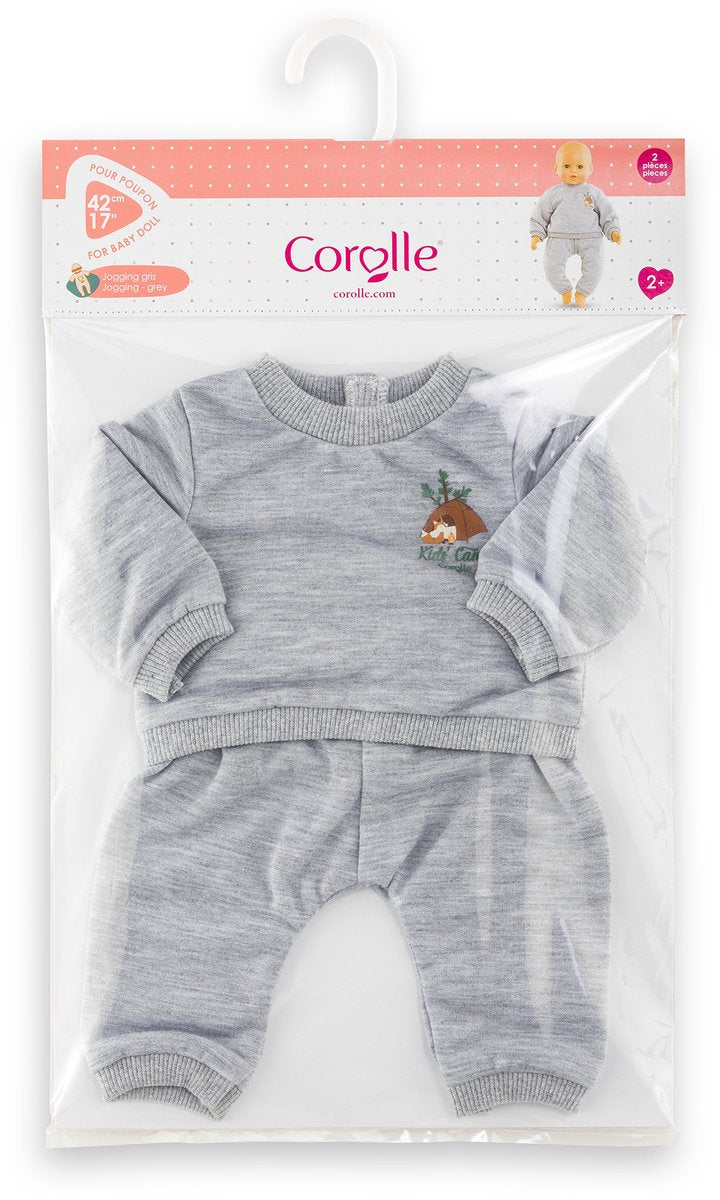 Corolle poppen joggingpak grijs kleine ontdekker 42cm - poppenkleding. m