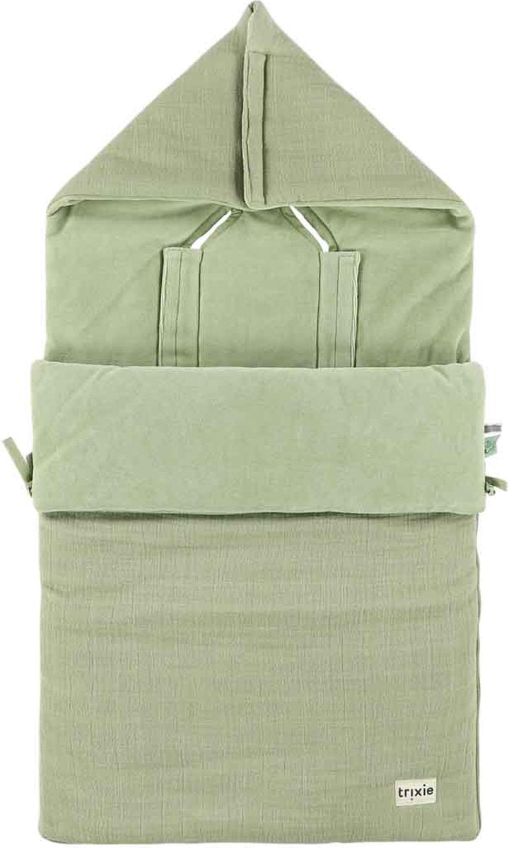 Trixie voetenzak baby bliss sage groen - warme kinderwagen accessoire.