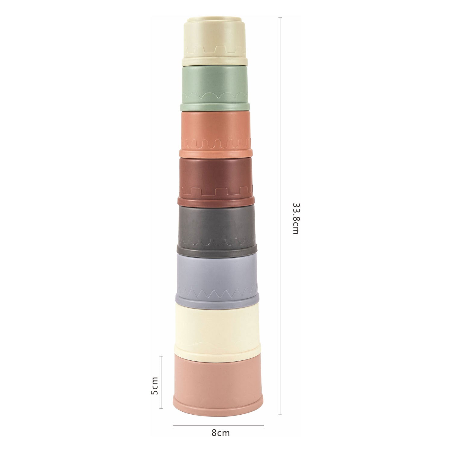 Stapeltoren pastel, 8dlg.