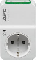 Apc pm1wu2-gr tussenstekker met overspanningsbeveiliging 3680w 1x stopcontact + 2x usb
