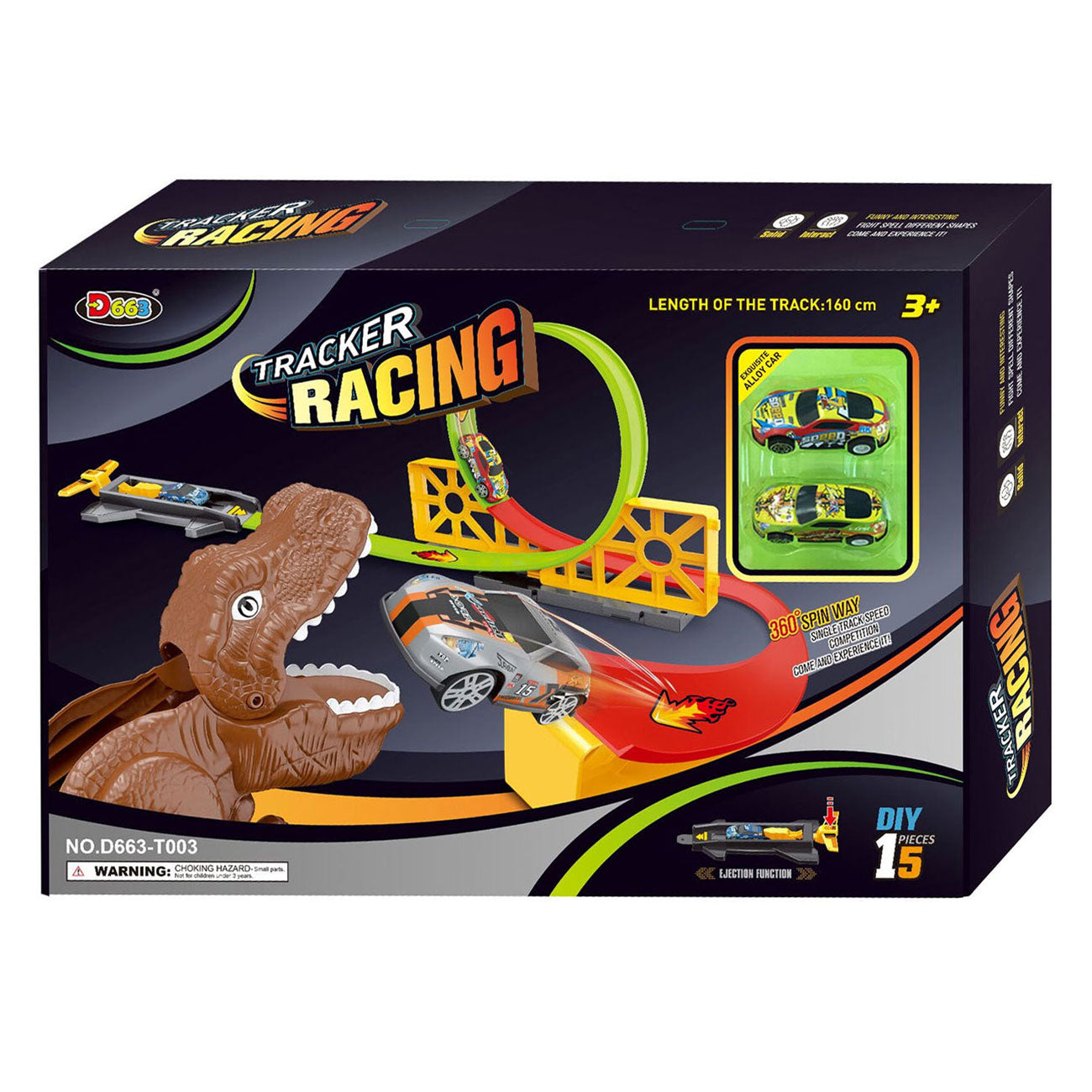 Lanceerset dino met looping schans