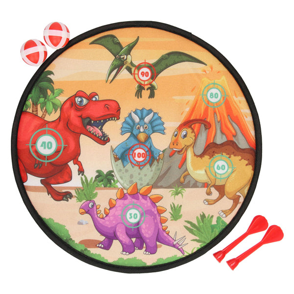 Klittenband dartbord dino