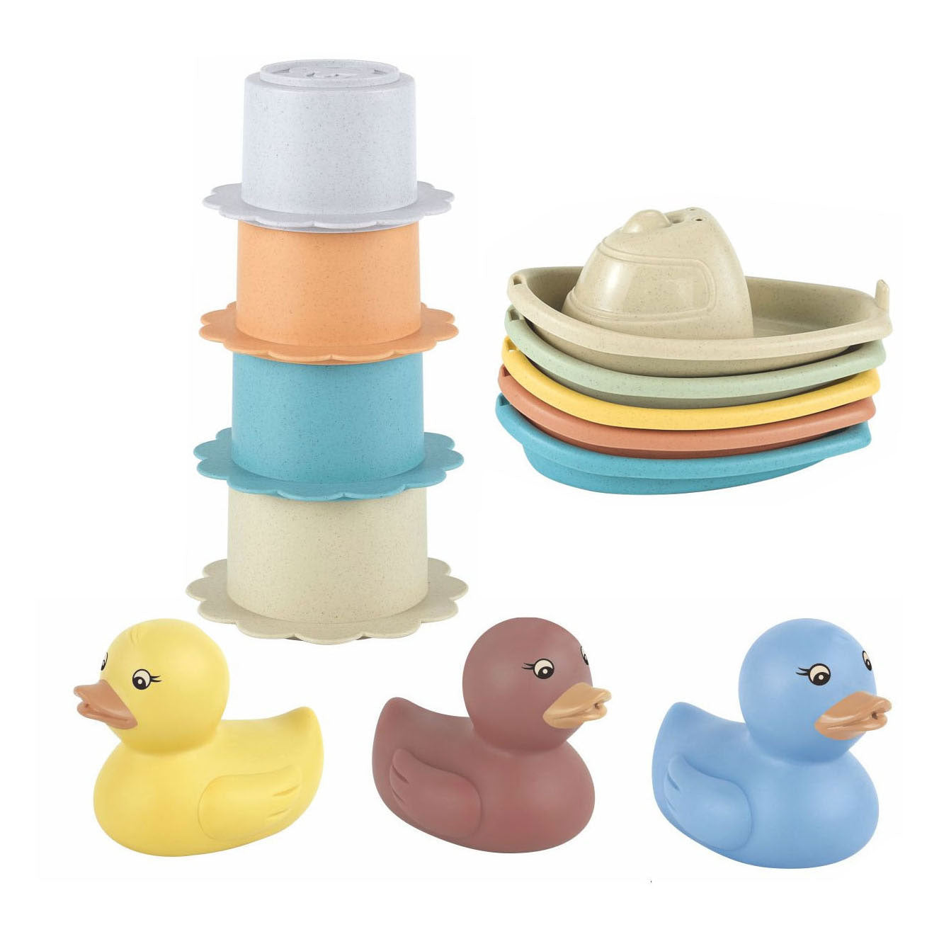 Set Badespielzeug Pastell, 12-teilig.