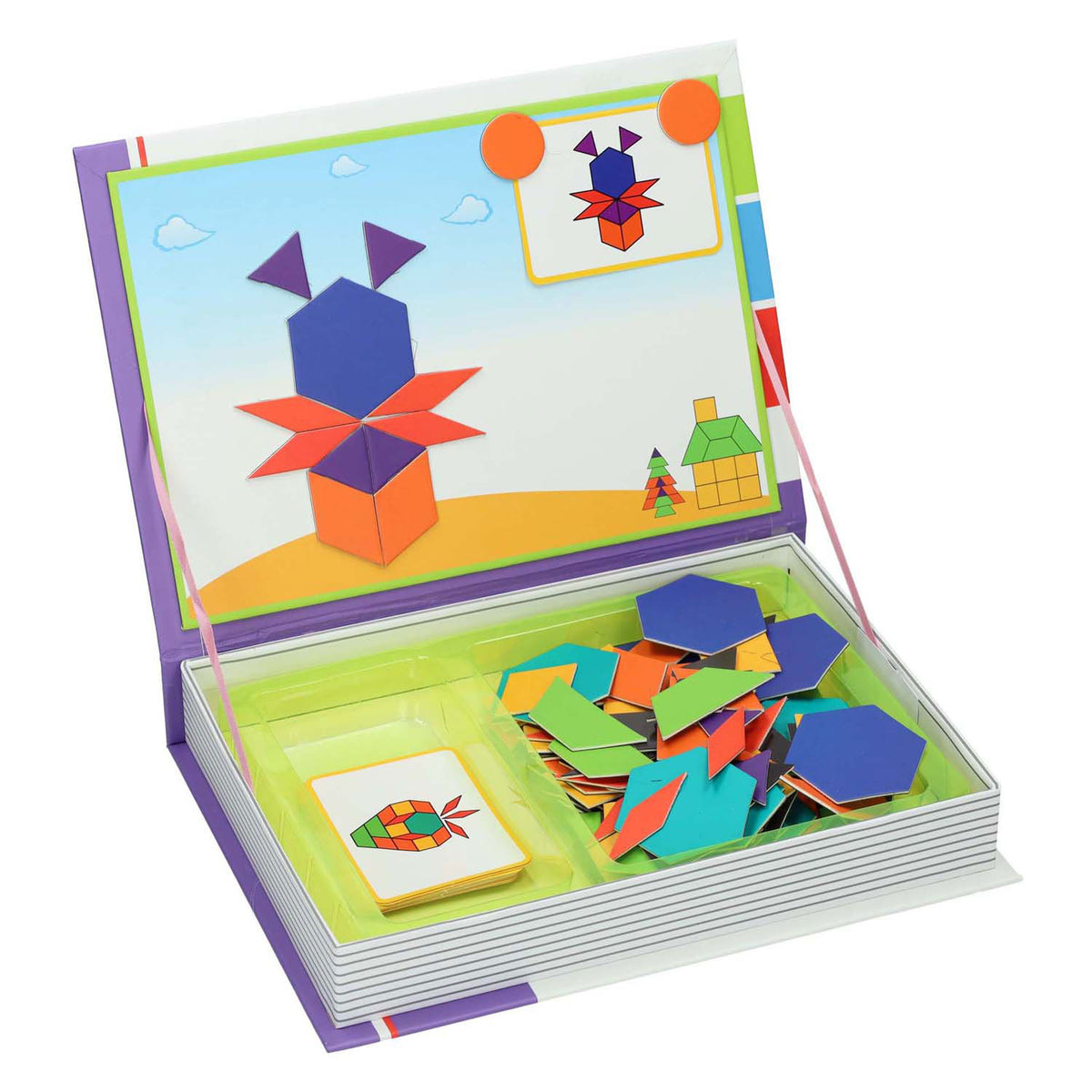 Magnetisch boek met tangramvormen