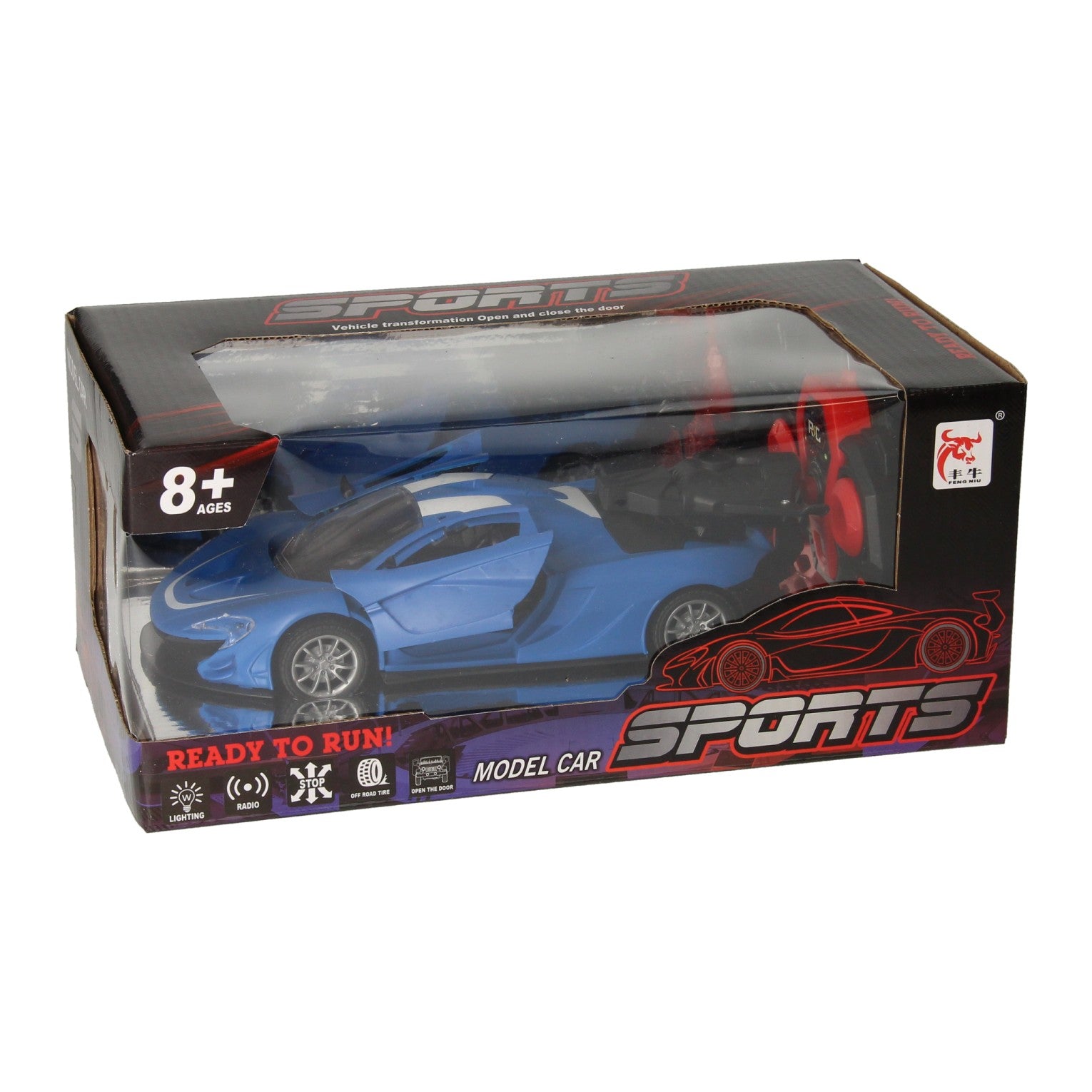 Lobbes RC-Sportwagen mit Dampffunktion blau