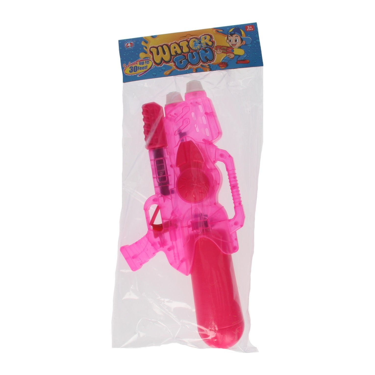 Wasserpistole, transparent pink, 47 cm