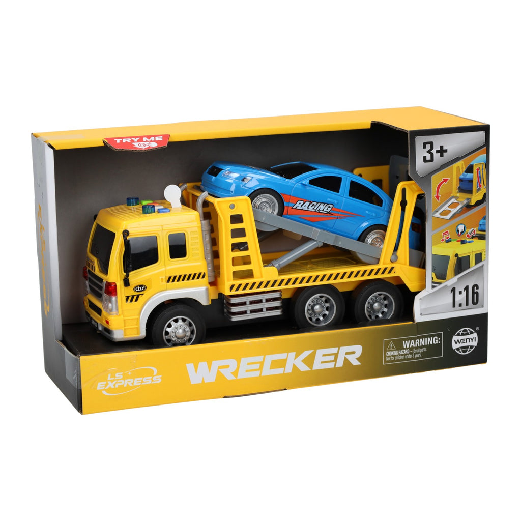 Abschleppwagen mit Fahrzeugbeleuchtung und Ton