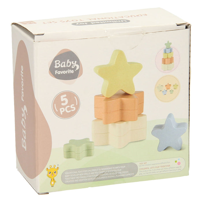 Stapelturm für Kleinkinder, Stern, Pastellfarben, 5-teilig.