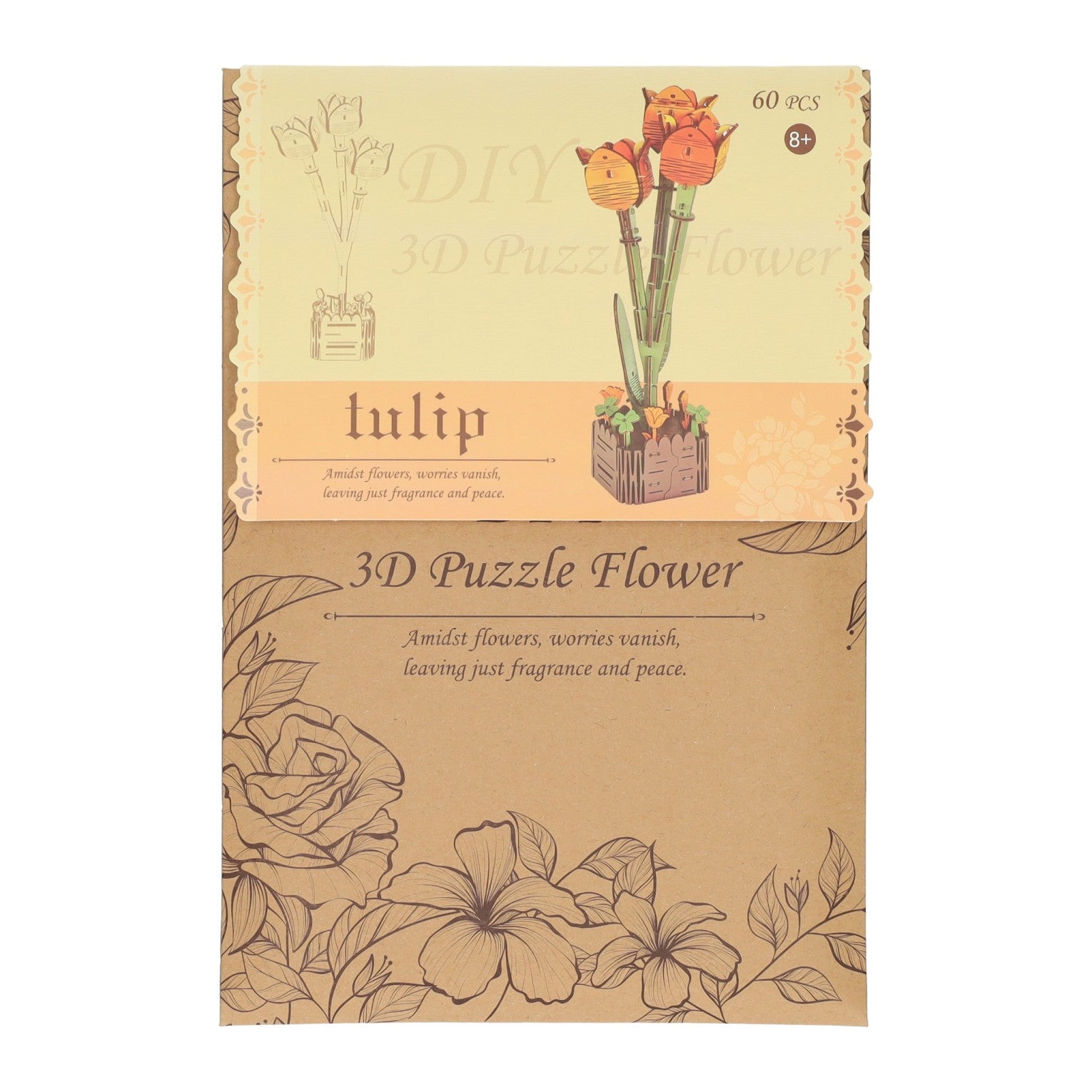Lobbes Holz-3D-Bausatz Tulpen - 60 Stück.