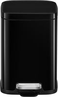 Eko - stella pedaalemmer 6 liter - stainless steel plastic - zwart - prullenbak