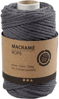 Creativ Company Makramee-Kordel, grau, 55 m