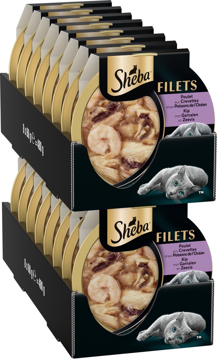 Sheba-Filets vom Huhn/Garnelen/Meeresfisch in der Soße