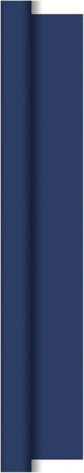 Duni damast dark blue 118x800 cm tafelkleed