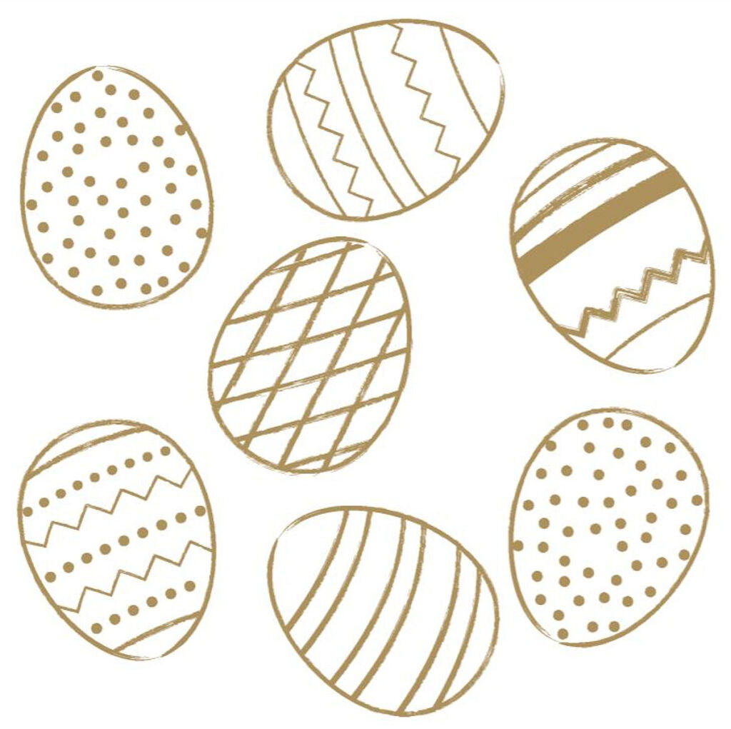 Duni Servietten „Goldene Eier“, 3-lagig, 33 x 33 cm