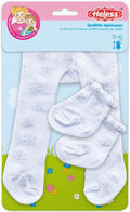 Heless poppenmaillot en sokken polyester wit zilver 28-35 cm
