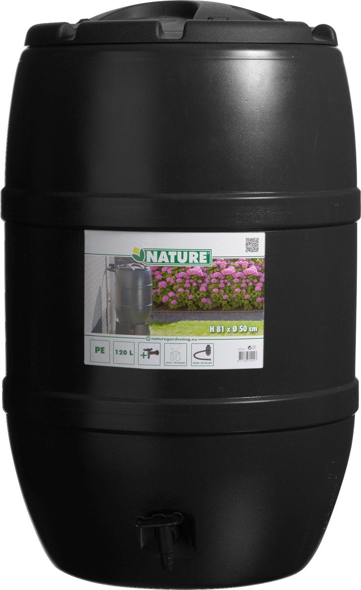 Nature Regentonne 120 l 51x81 cm schwarz