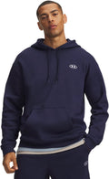 Under armour ua rival flc hoodie-blu heren sporttrui - midnight navy - wit l