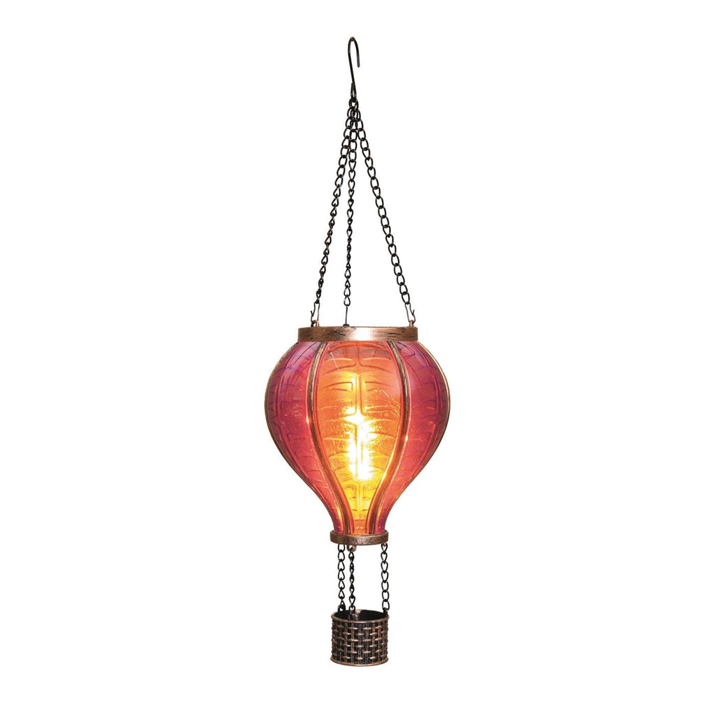 Anna's collection led solar luchtballon roze 11x36cm