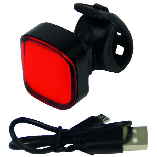 LED-Rückleuchte, robust, leistungsstark, quadratisch – USB-aufladbar