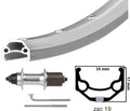 Kgs Hinterrad 26 Zoll (559) Rodi Zac 19 Felge silber Kassette 8-9-fach Ausfallende