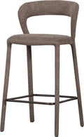 Woood noble barstoel - geweven stof - taupe - 95x48x52