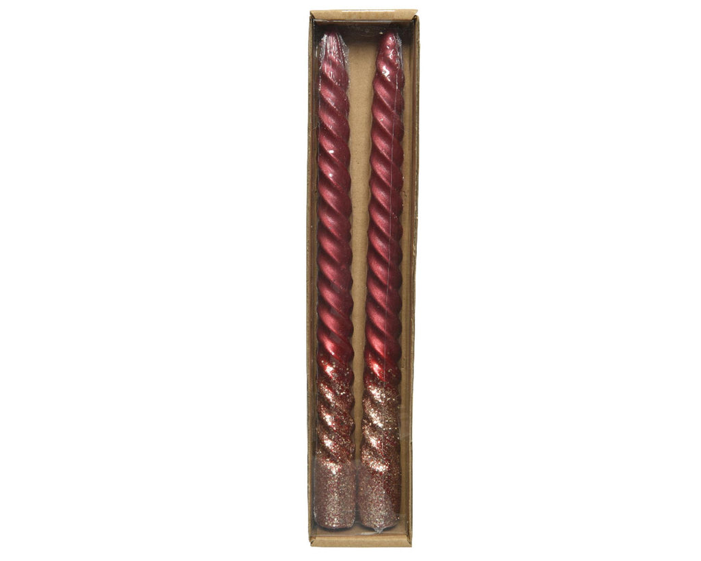 Decoris dinerkaars swirl ossenbloed glitter 2st