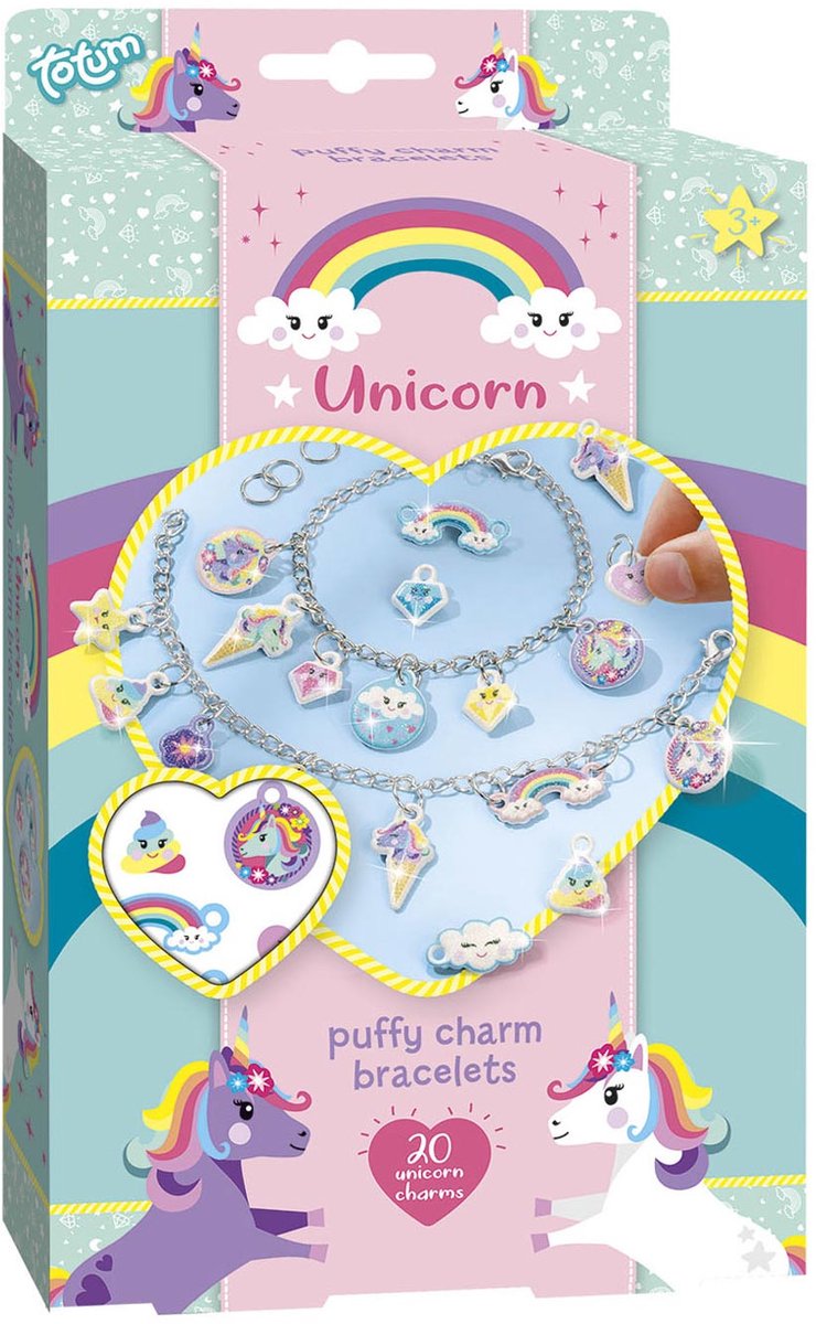 Totum Einhorn-Armbänder mit Puffy-Charm