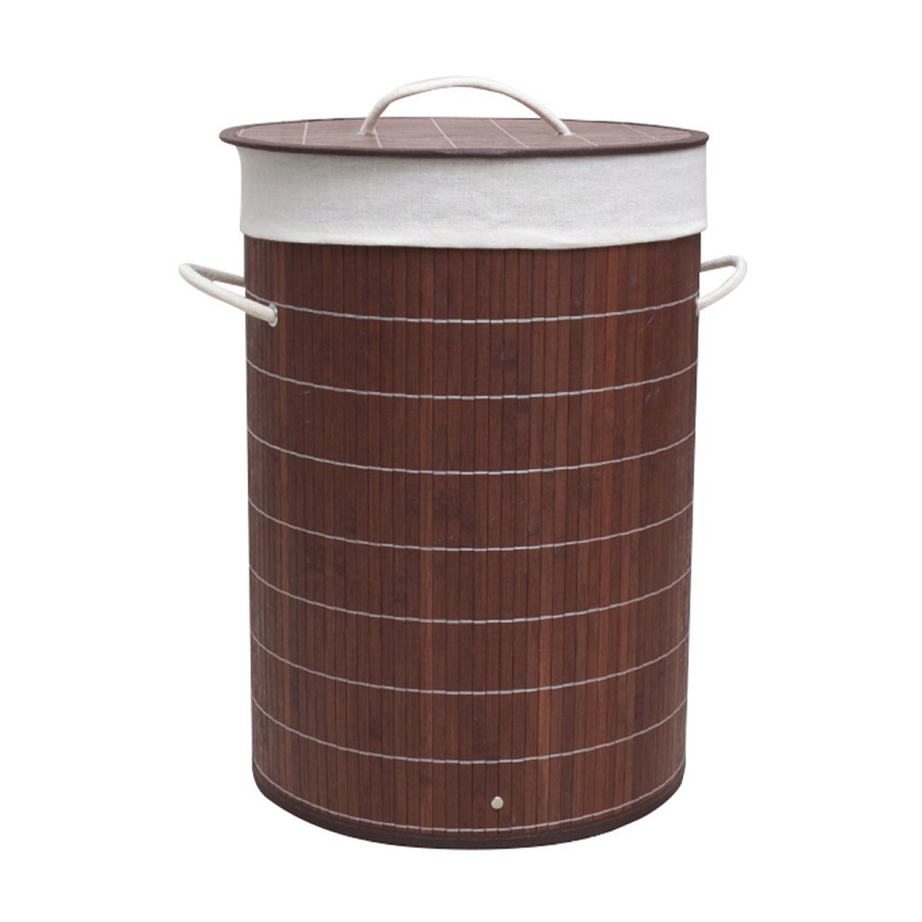 Homestyle Pro bovine faltbarer Bambus-Wäschekorb 35x50 cm braun weiß