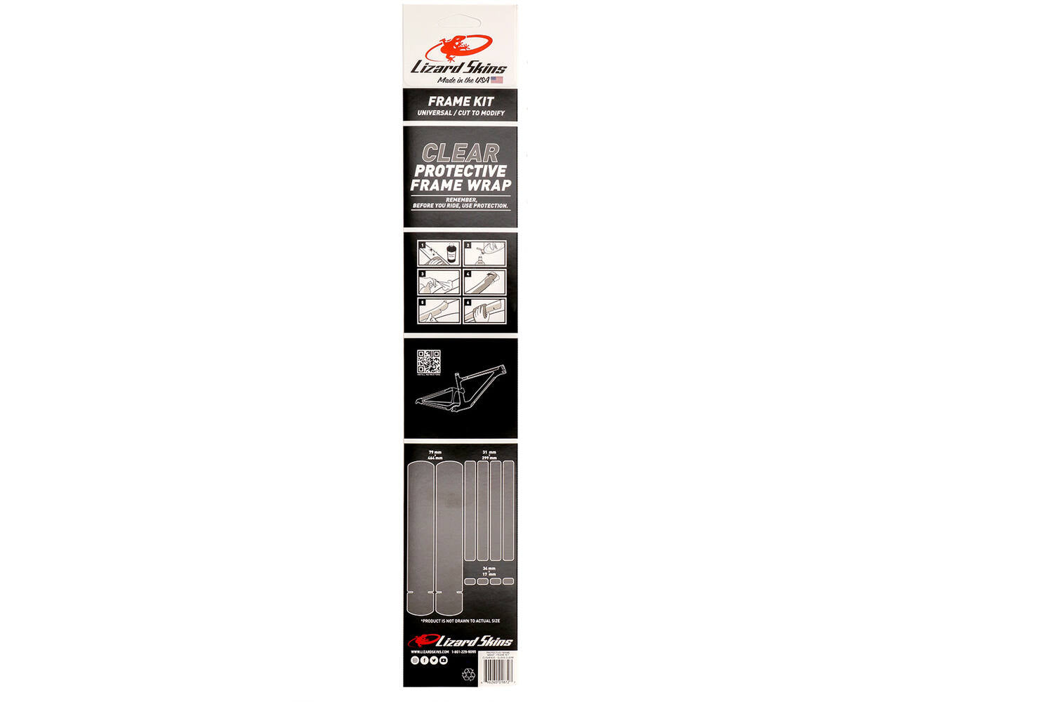 Lizard skins clear protective frame wrap - frame kit