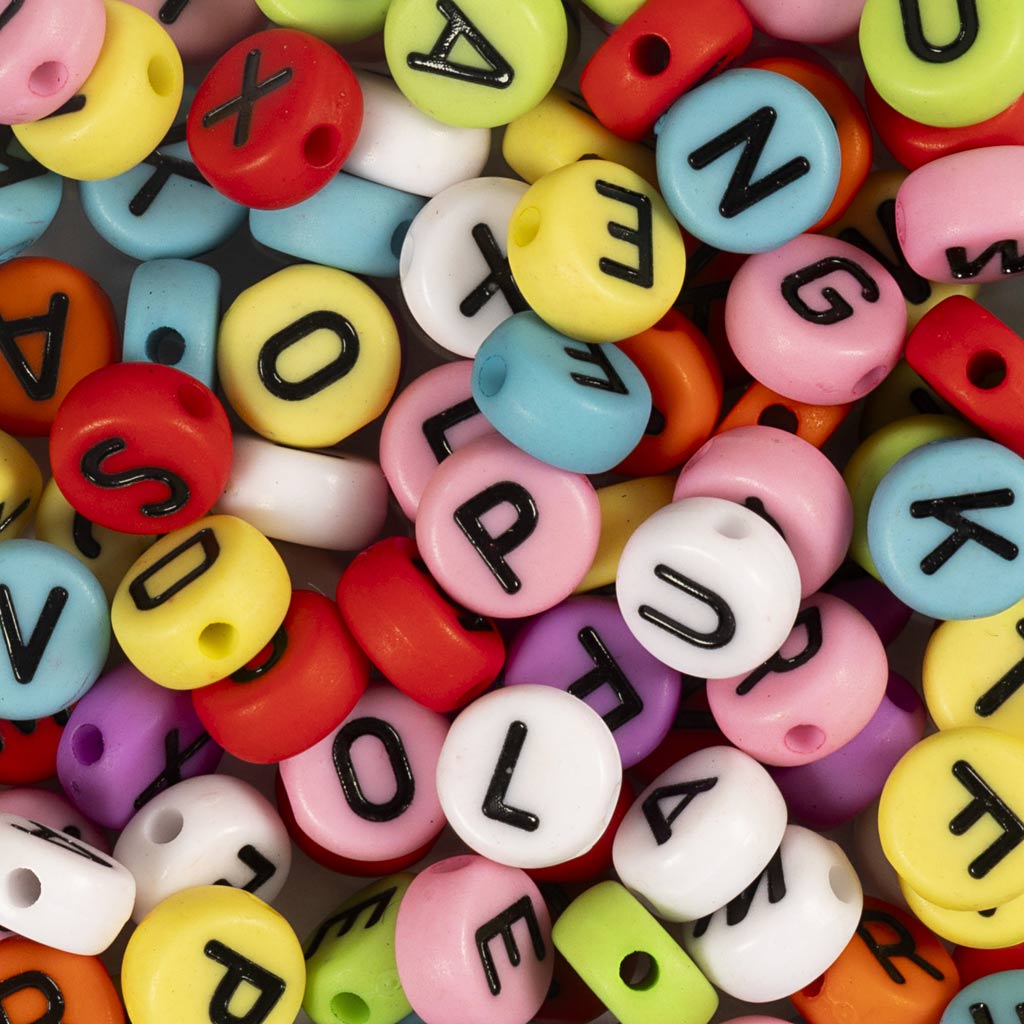 Creativ company ronde letterkralen diverse kleuren, 25 gram