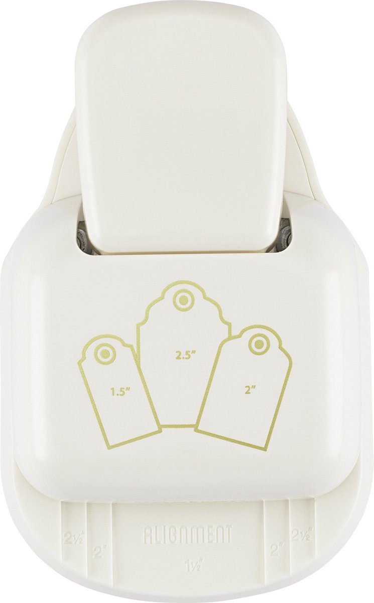 Vaessen creative pons - 3 in 1 label pons - 3,8 - 5,1 - 6,4 cm - geschulpt - ivoor