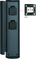 Lucide powerpoint - buitenstopcontact zuil - stopcontacten met penaarde - type e - fr, be, pol, svk cze norm - ø 10 cm - ip44 ? antraciet
