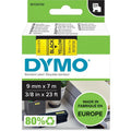 Tapes dymo d1 polyester 9mmx7m zwart-geel glanzend