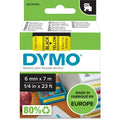 Tapes dymo d1 polyester 6mmx7m zwart-geel glanzend