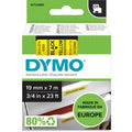 Tapes dymo d1 polyester 19mmx7m zwart-geel glanzend