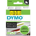 Tapes dymo d1 polyester 19mmx7m zwart-geel glanzend