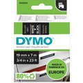 Labeltape dymo d1 polyester 19mmx7m wit-zwart glanzend
