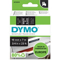 Labeltape dymo d1 polyester 19mmx7m wit-zwart glanzend